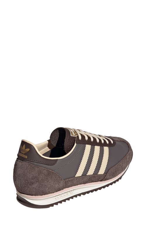 Shop Adidas Originals Adidas Sl 72 Sneaker In Charcoal/crystal Sand/brown