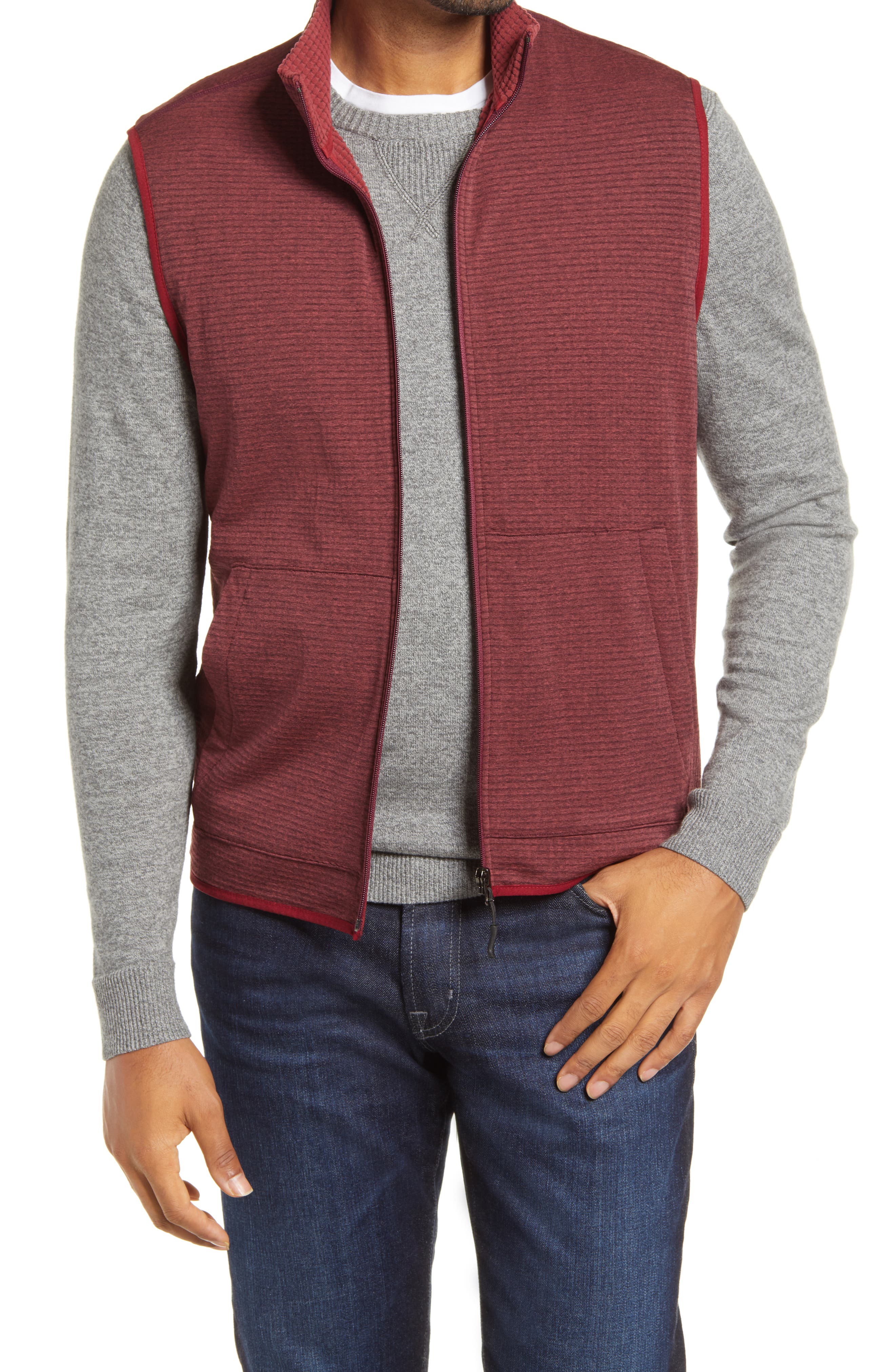 Robert Graham Campbells Waffle Stitch Vest In Red