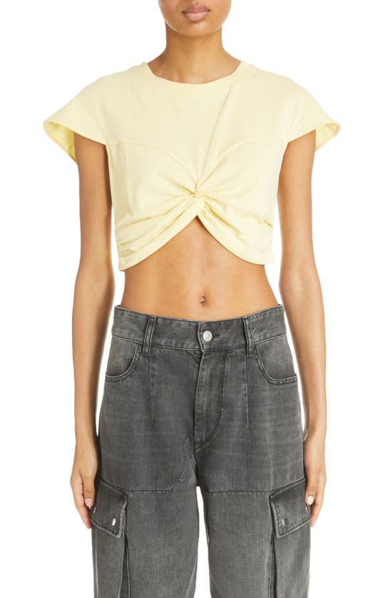 ISABEL MARANT ZINEAE MODERN TWIST CROP COTTON T-SHIRT