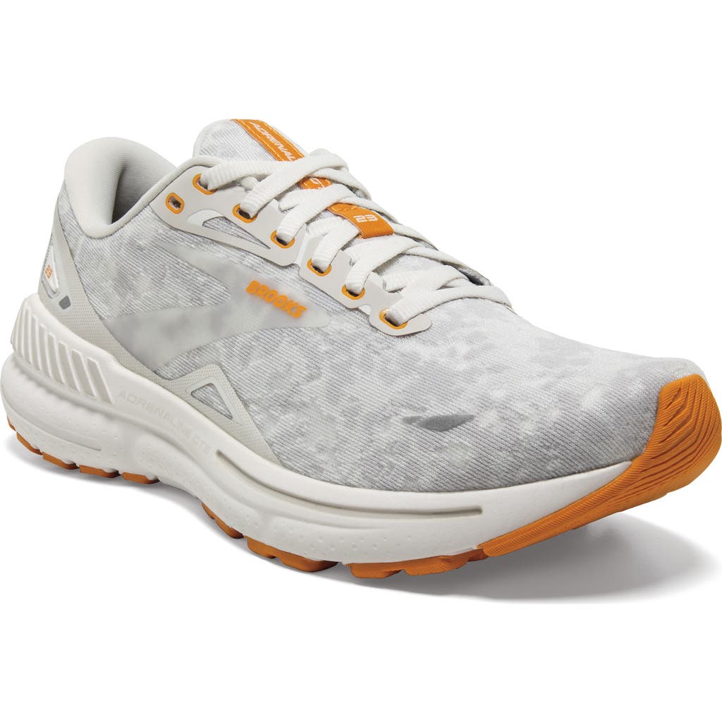 Brooks Adrenaline Gts 23 Sneaker In Blanc/gray/sunflower