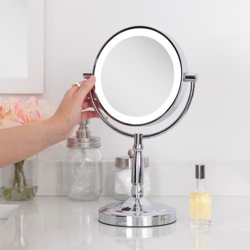Zadro Lighted Makeup Mirror With 10x/1x Magnifications & Cordless In Chrome
