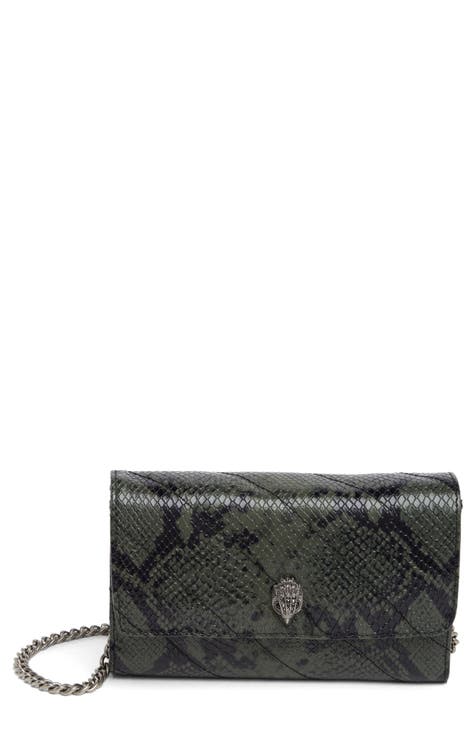 Large Chain-Embossed Leather Slim Wallet