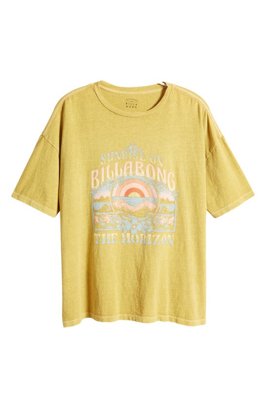 Shop Billabong Sunrise Cotton Graphic T-shirt In Green Envy