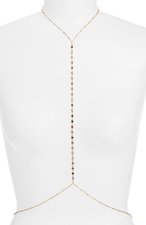 Rainbow Station Body Chain in Multi/Gold
