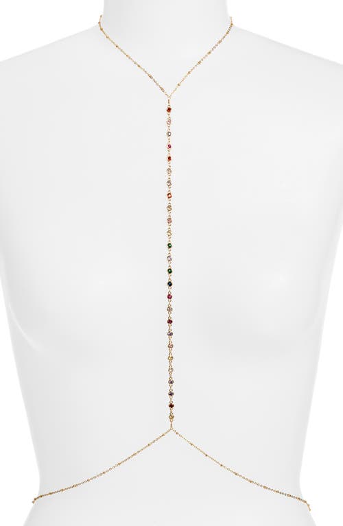 Vidakush Rainbow Station Body Chain In Multi/gold