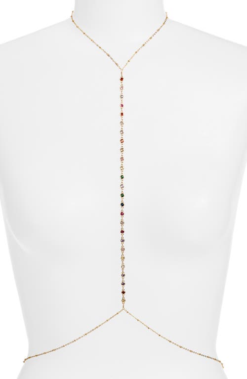 Vidakush Rainbow Station Body Chain In Multi/gold