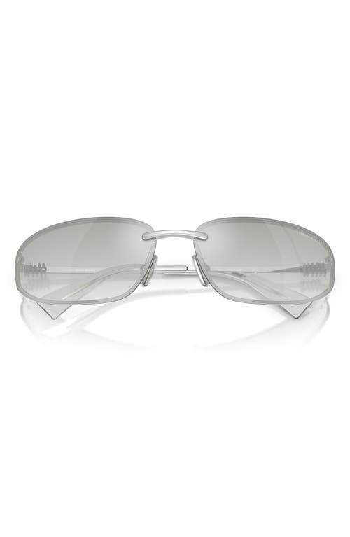 Miu Miu 69mm Oversize Oval Sunglasses In Silver