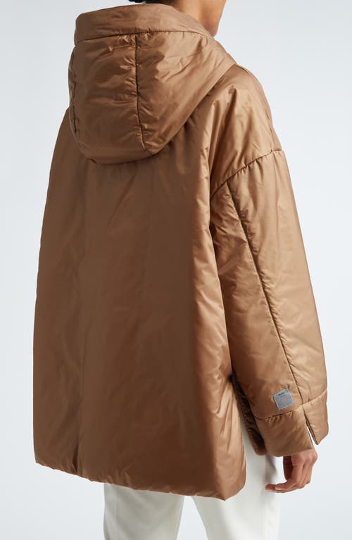 Max Mara Greenmo Insulated Hooded Jacket In Caramel