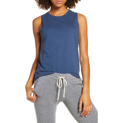 Richer Poorer Muscle Tank, Blue