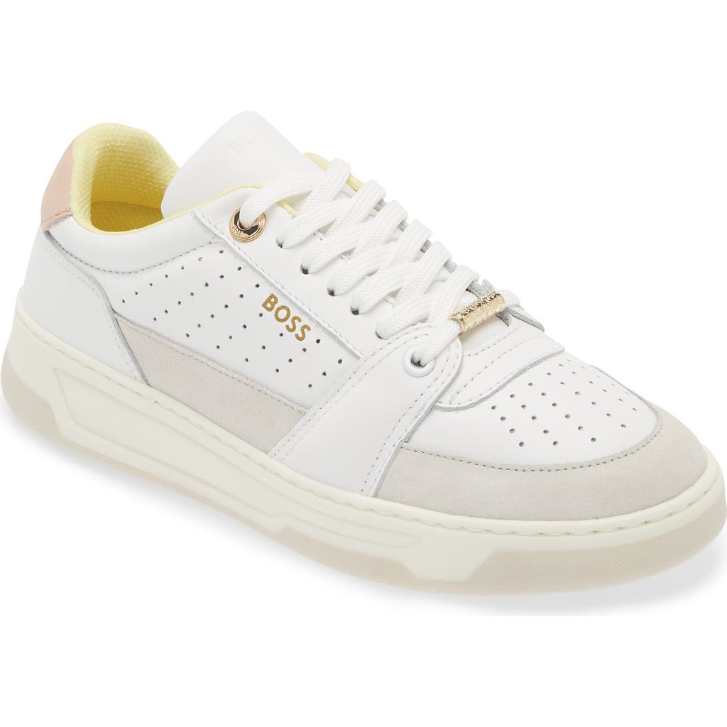 Hugo Boss Boss Baltimore Tennis Sneaker In White Multi