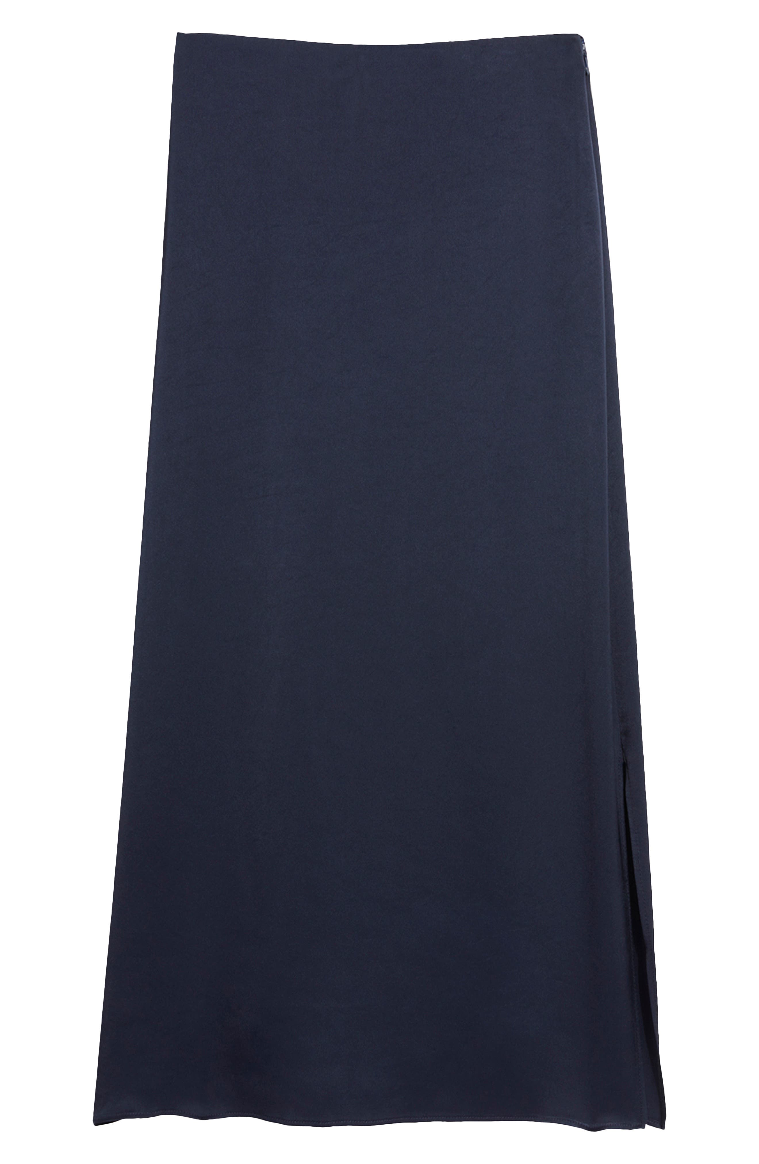 vineyard vines Satin Midi Slip Skirt in Nautical Navy