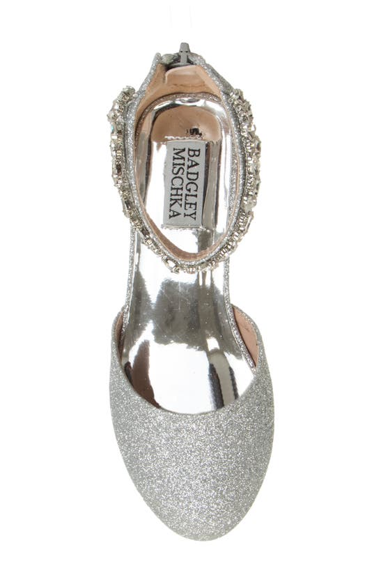 Shop Badgley Mischka Collection Kids' Mighty Dinosaur Sandal In Silver Glitter