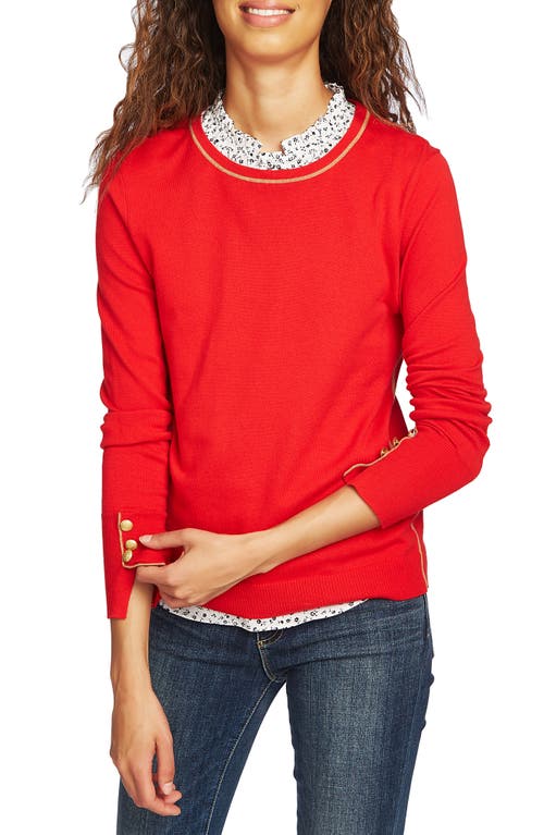 Court & Rowe Cotton Blend Sweater in Preppy Red
