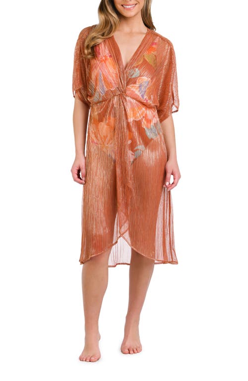 Golden Hour Twist Front Cover-Up Dress in Copper