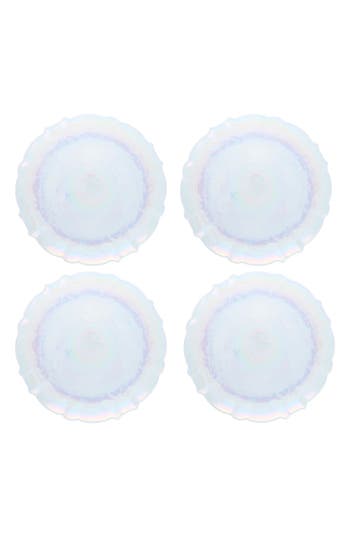 Fortessa Lorelei Set Of 4 Iridescent Charger Plates In Clear