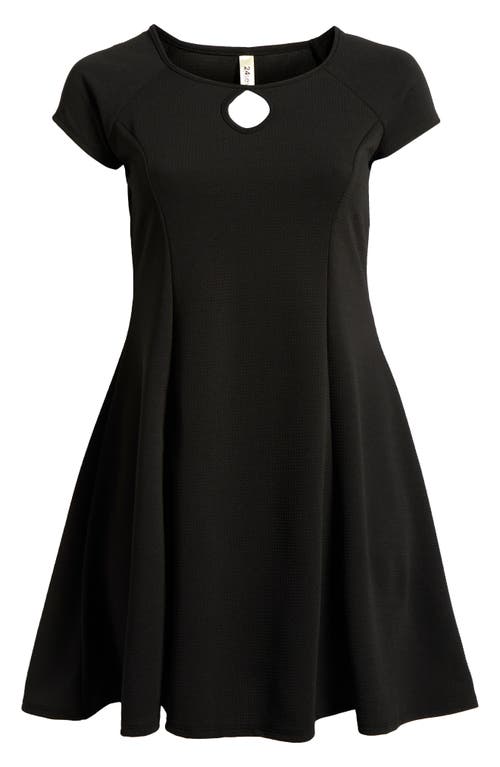 24seven Comfort Apparel Maternity Dress With Keyhole Neck In Black