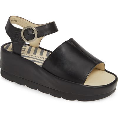 Fly London Bano Platform Sandal - Black