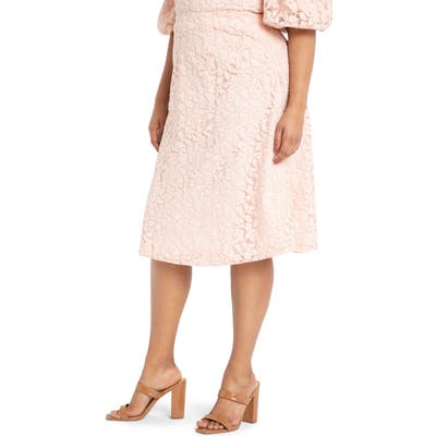 Plus Size Eloquii Lace Circle Skirt, Pink