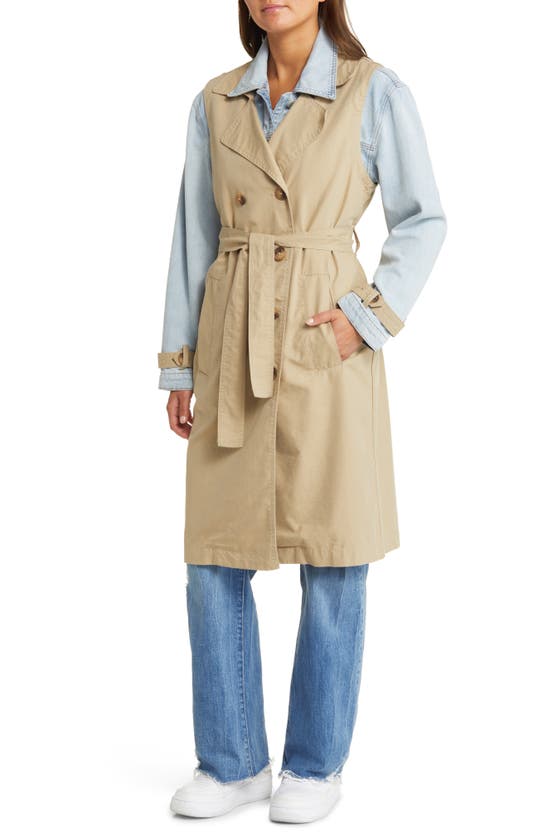 Shop Blanknyc Denim & Twill Trench Coat In First Row