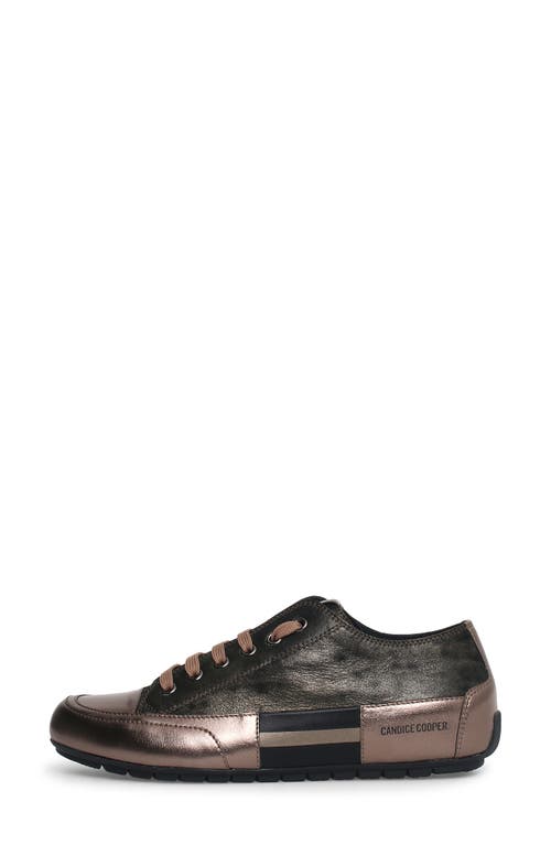Candice Cooper Rock Patch Metallic Sneaker In Bronze Gold