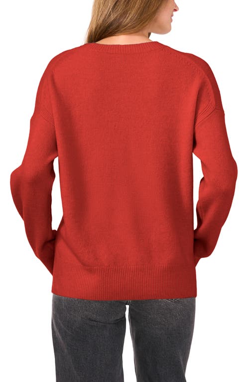 Shop Vince Camuto Cropped Crewneck Sweater In Rust