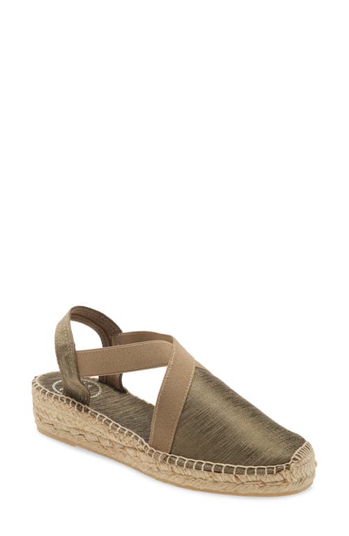 'Vic' Espadrille Slingback Sandal in Taupe Fabric