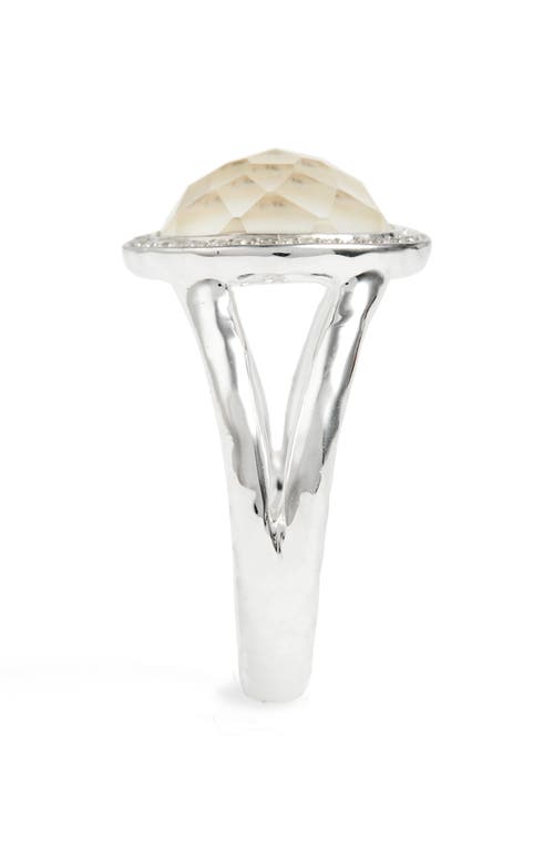 Ippolita Stella Mini Lollipop Ring In Mother-of-pearl Doublet With Diamonds, 0.15 In Silver/white Mother Of Pearl