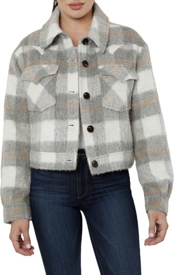 DOLCE CABO Brushed Flannel Short Shirt Jacket