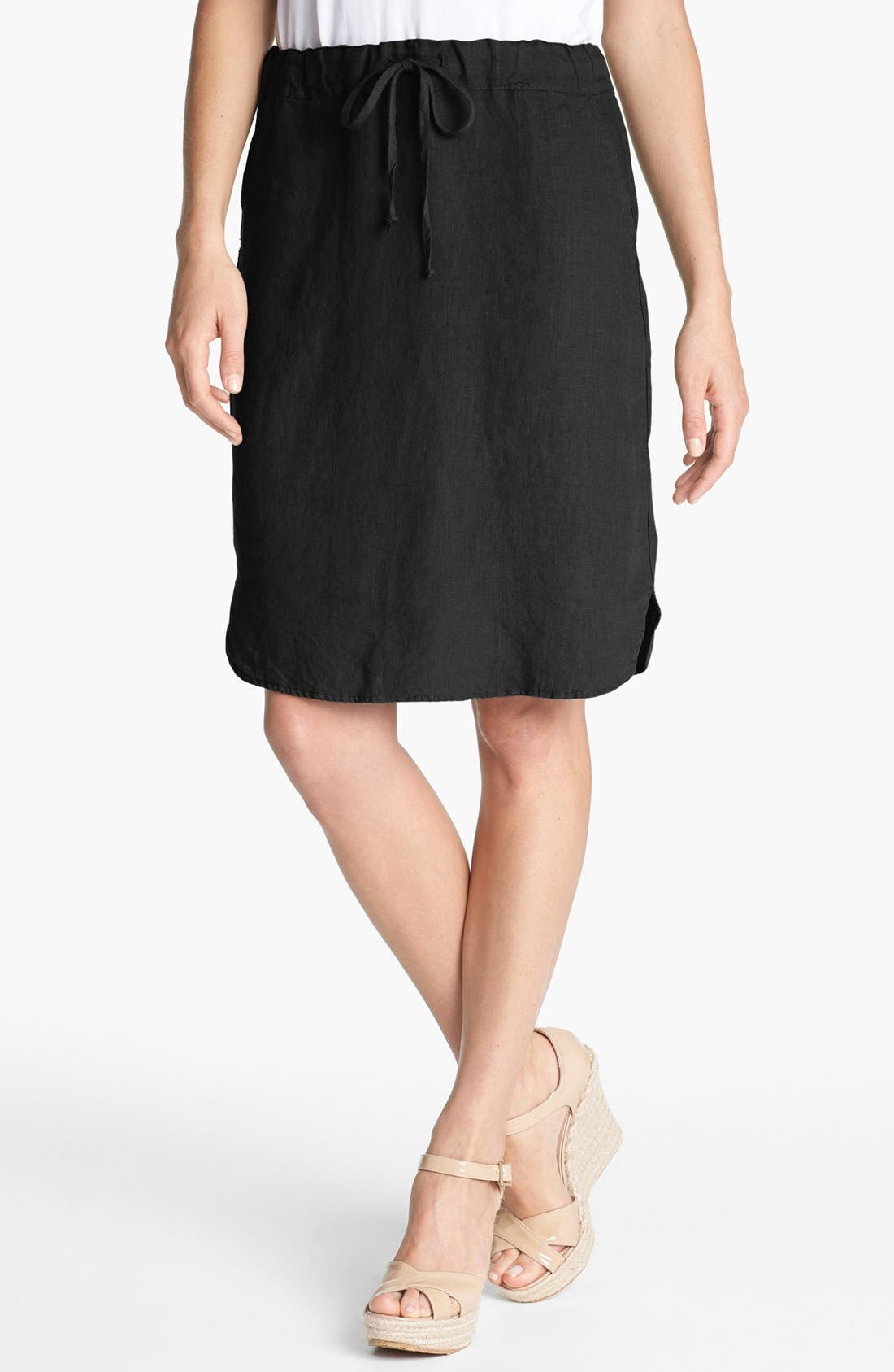 Allen Allen Drawstring Linen Skirt Nordstrom