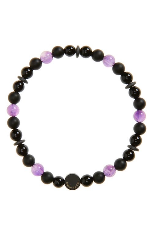 Caputo & Co Vibrant Beaded Stretch Bracelet In Amethyst