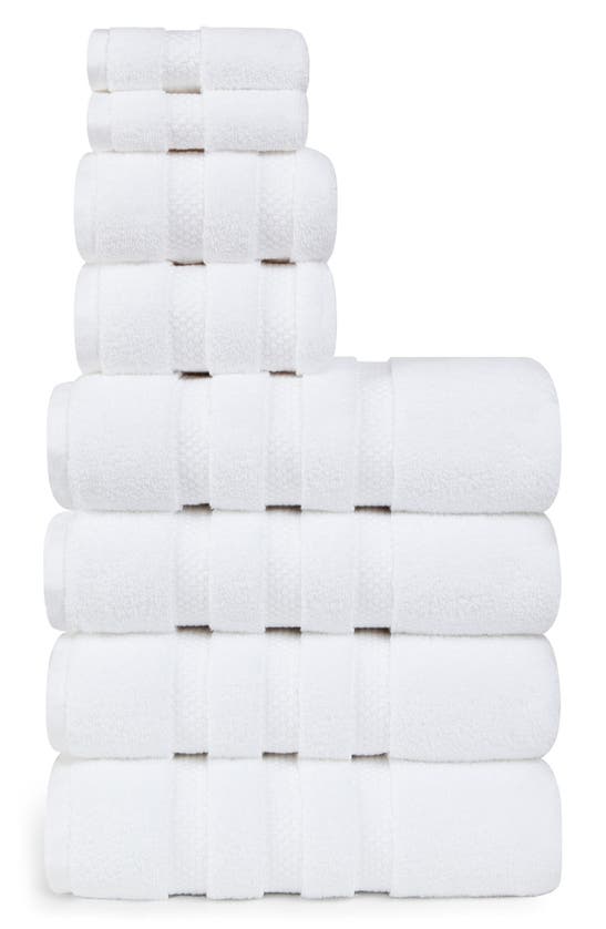 Bedhog 8-piece Zero Twist Cotton Towel Set In White