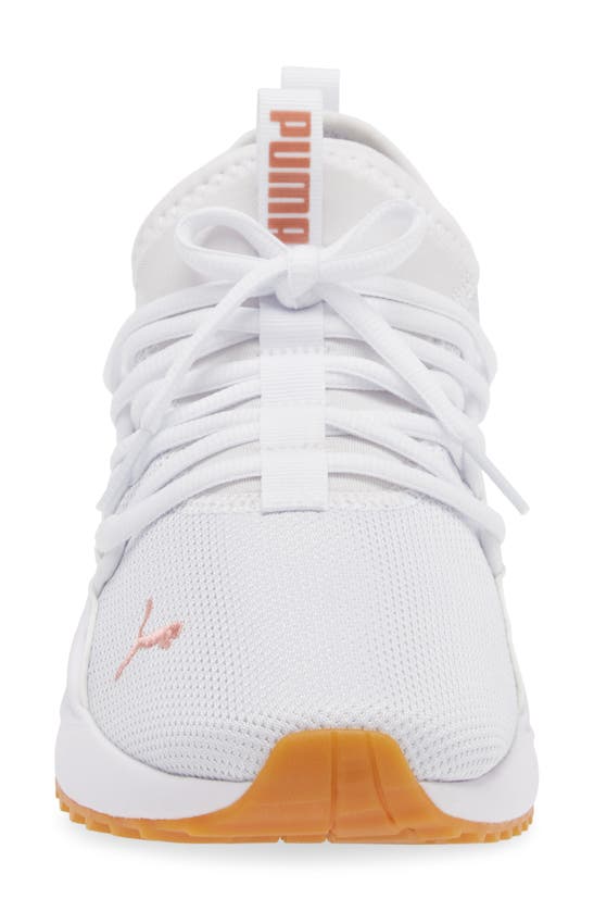 Puma Pacer Future Web Knit Sneaker In  White-copper Rose
