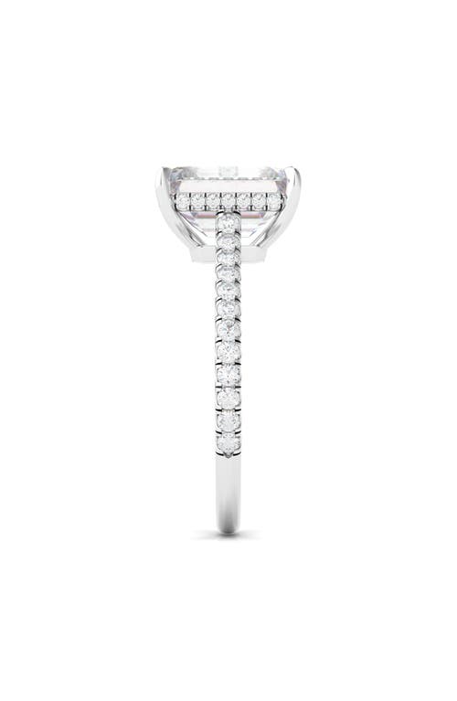 Hautecarat Emerald Cut & Pavé Lab Created Diamond 18k Gold Ring In 2.00 Ctw 18k White Gold