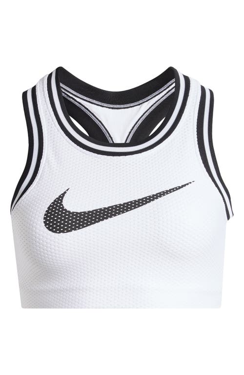 Shop Nike Light Support Non-padded Jersey Sports Bra In White/black