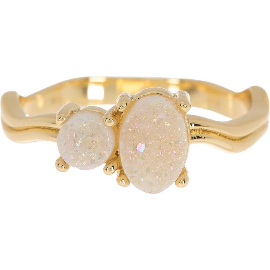 Covet Wavy Band Oval Druzy Ring In As Is