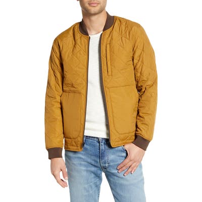 Jeremiah Hedges Quilted Bomber Jacket, Brown