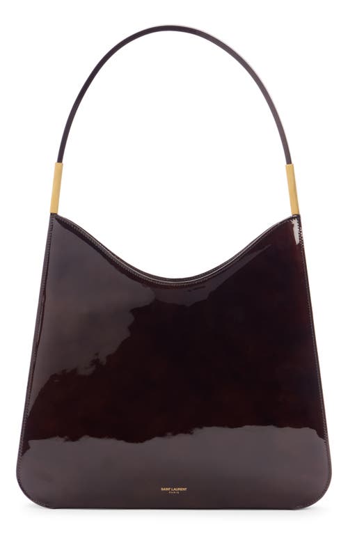 Saint Laurent Sac Patent Leather Hobo Bag in Espresso Forte at Nordstrom