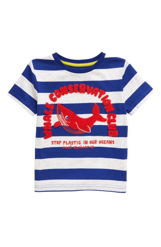 Mini Boden Kids' Stripe Whale Club In Ecru Marl/ Bluing Whale