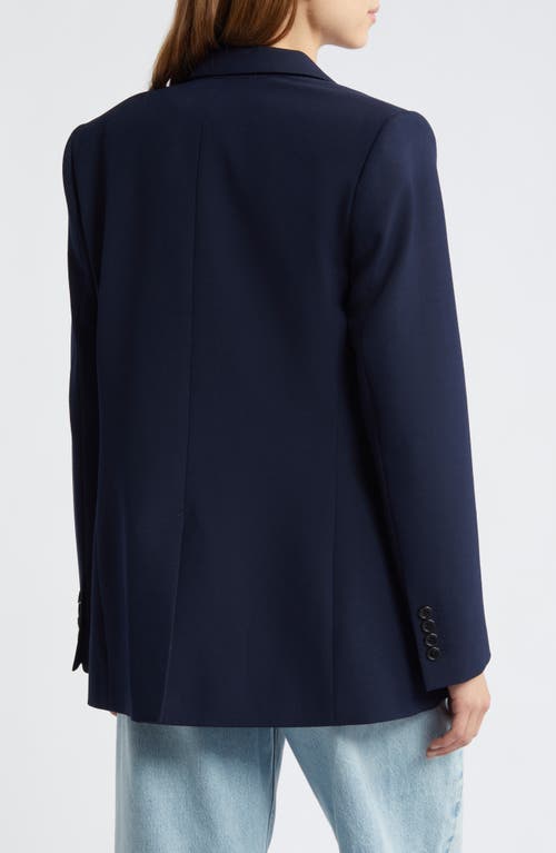 Shop Frame Everyday Twill Blazer In Navy