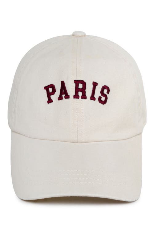 Shop David & Young Paris Baseball Cap In Beige/maroon