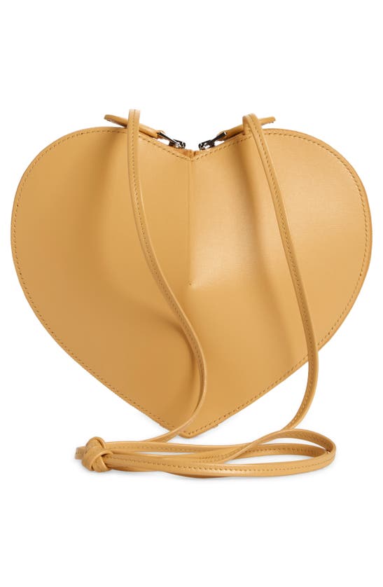 Shop Alaïa Le Coeur Leather Crossbody Bag In Citrine