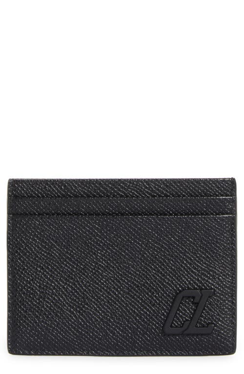 Shop Christian Louboutin Groovy Calfskin Card Holder In Cm53 Black/black