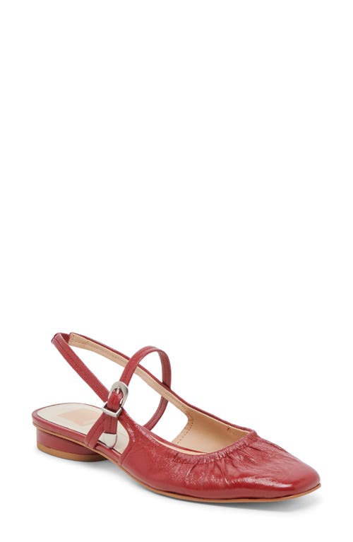 Shop Dolce Vita Rianne Slingback Mary Jane Flat In Red Crinkle Patent