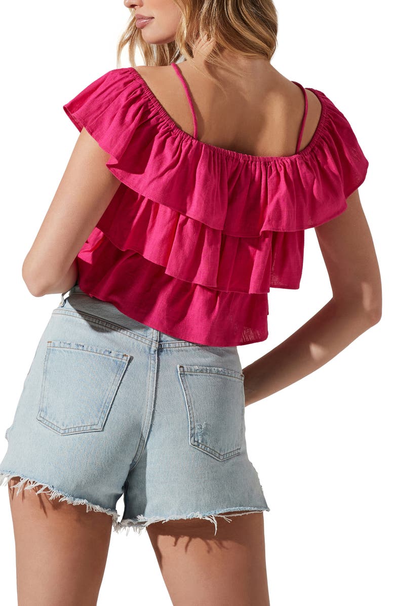 ASTR the Label Off the Shoulder Ruffle Top, Alternate, color, 
