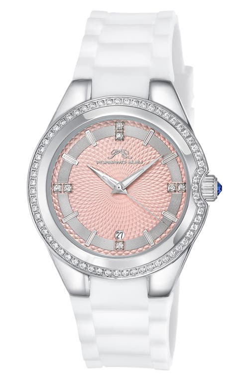 Porsamo Bleu Guilia Interchangeable Strap Watch, 37mm In Silver/white/baby Pink