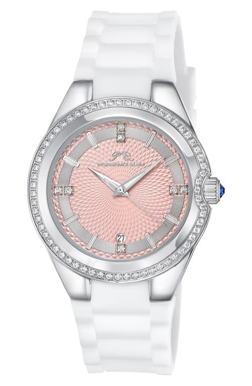 Shop Porsamo Bleu Guilia Interchangeable Strap Watch, 37mm In Silver/white/baby Pink