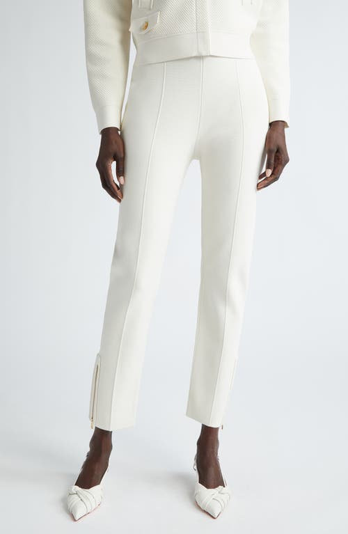St John St. John Collection Pebble Texture Double Face Knit Pants In White