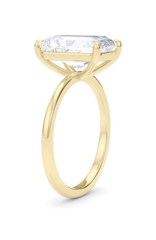 Hautecarat Radiant Cut Lab Created Diamond Ring In 2.50 Ctw 18k Yellow Gold