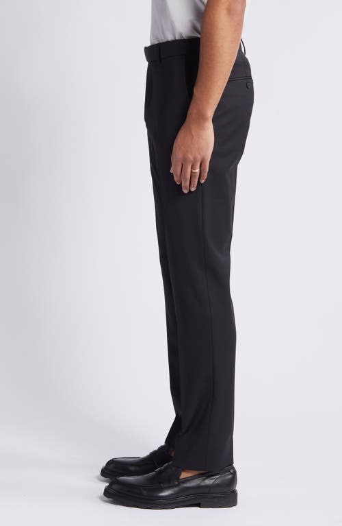 Open Edit Solid Extra Trim Wool Blend Trousers In Black