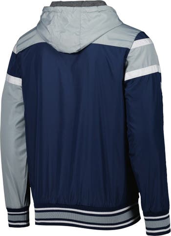 Men's G-III Sports by Carl Banks Navy Dallas Cowboys Tight End Hoodie  Full-Zip Jacket